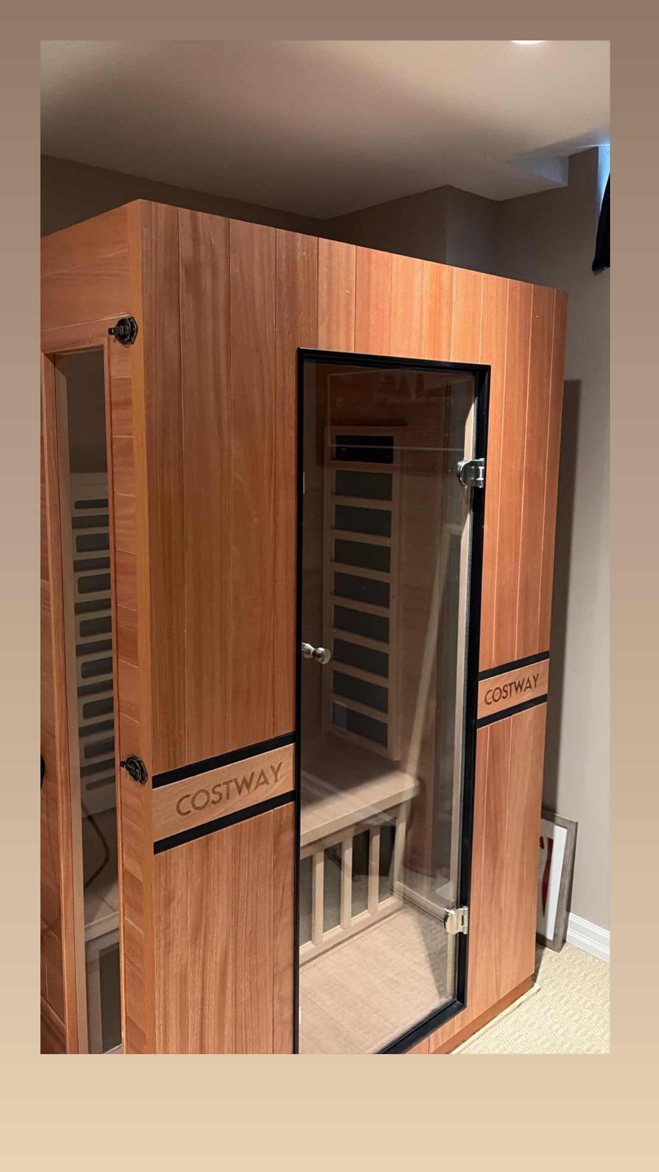 2026 Model-PREORDER-Premium Series-Costway 2-Person Dual Therapy Full Spectrum Infrared Sauna with Red Light Panel($900 Value), WiFi App Control, Chromotherapy & Bluetooth – Okoume Wood- Fully Loaded Indoor Spa