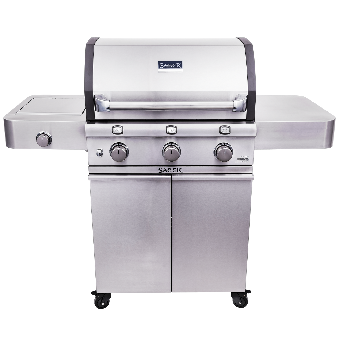 SABER® Deluxe Stainless 3-Burner Gas Grill W/Side Burner