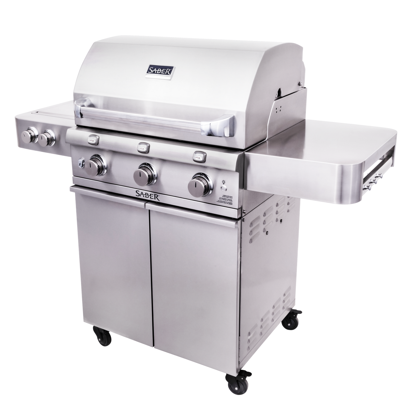SABER® Premium 3-Burner Gas Grill w/Dual Ring Side Burner