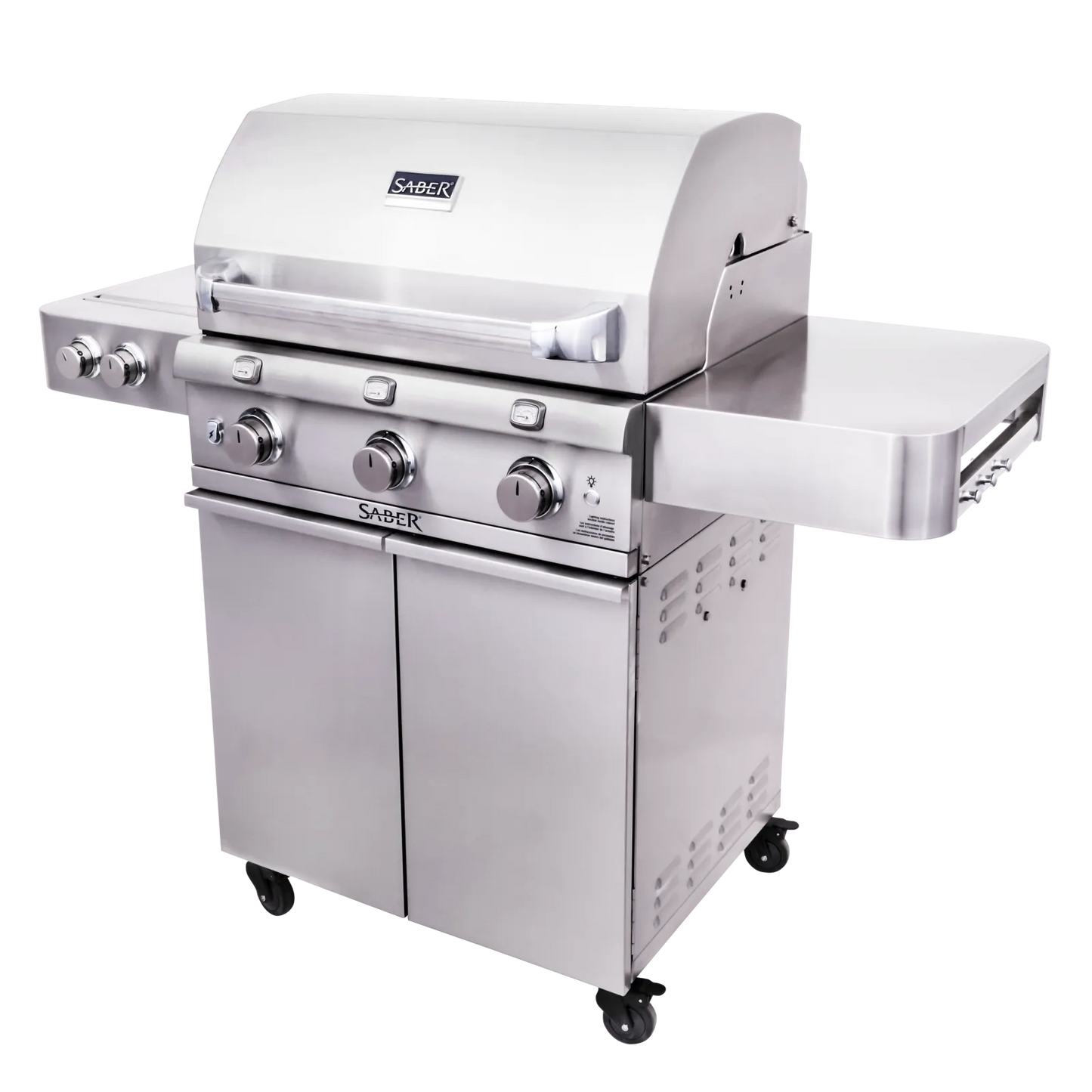 SABER® Premium 3-Burner Gas Grill w/Dual Ring Side Burner North West Stoves - LA Pool & Spas