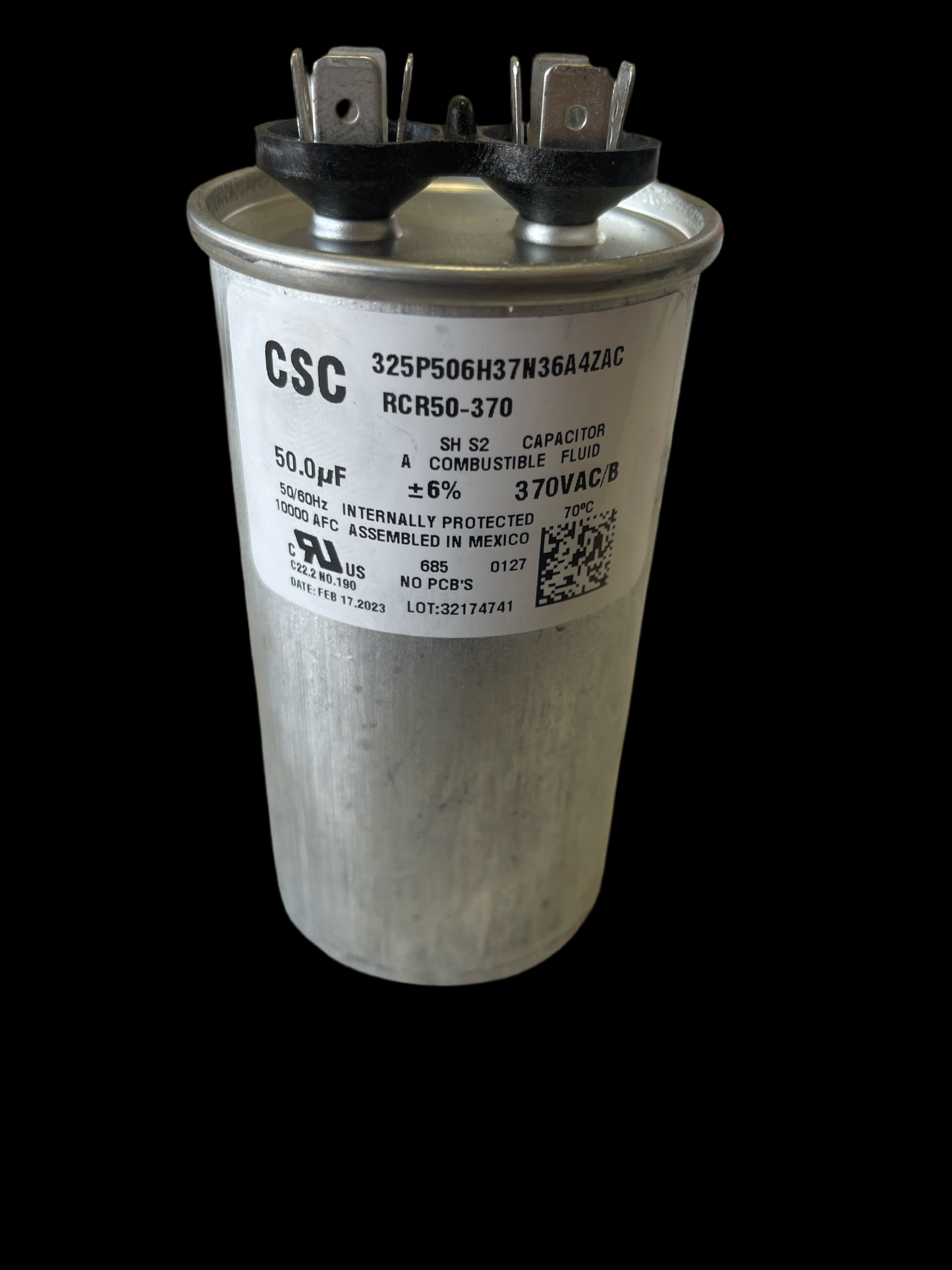 50 MFD Run Capacitor, 370V (RCR50-370)