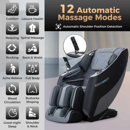 Mega Sale-Costway-2024 Model-Premium 3 Level Zero Gravity Full SL Track, Massage Chair With Heat-JL10029WL