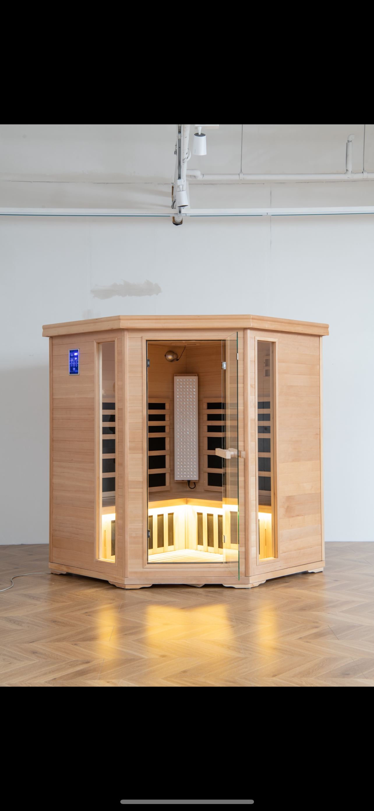 -PREORDER-Costway- Premium Corner 3D Full Spectrum Sauna With Red Light Therapy/ Far Infrared-App Controlled, Fully Loaded-Low EMF, JV11522US