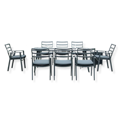 8-Seater Dining Table w/ Fire Table  Paradise Furniture - LA Pool & Spas