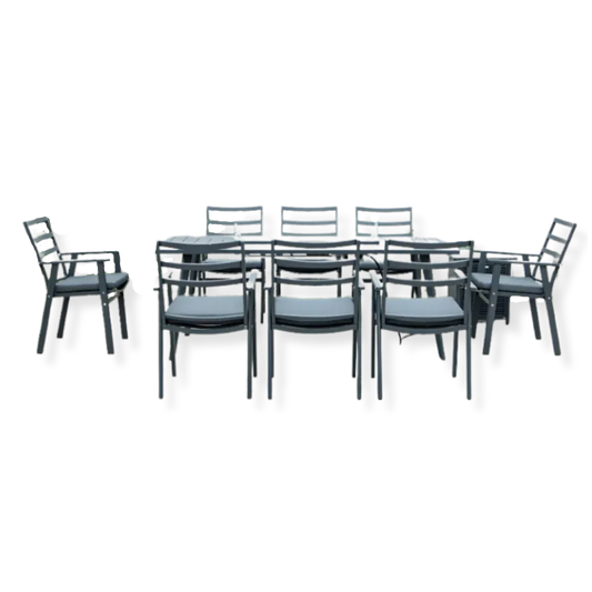 8-Seater Dining Table w/ Fire Table  Paradise Furniture - LA Pool & Spas