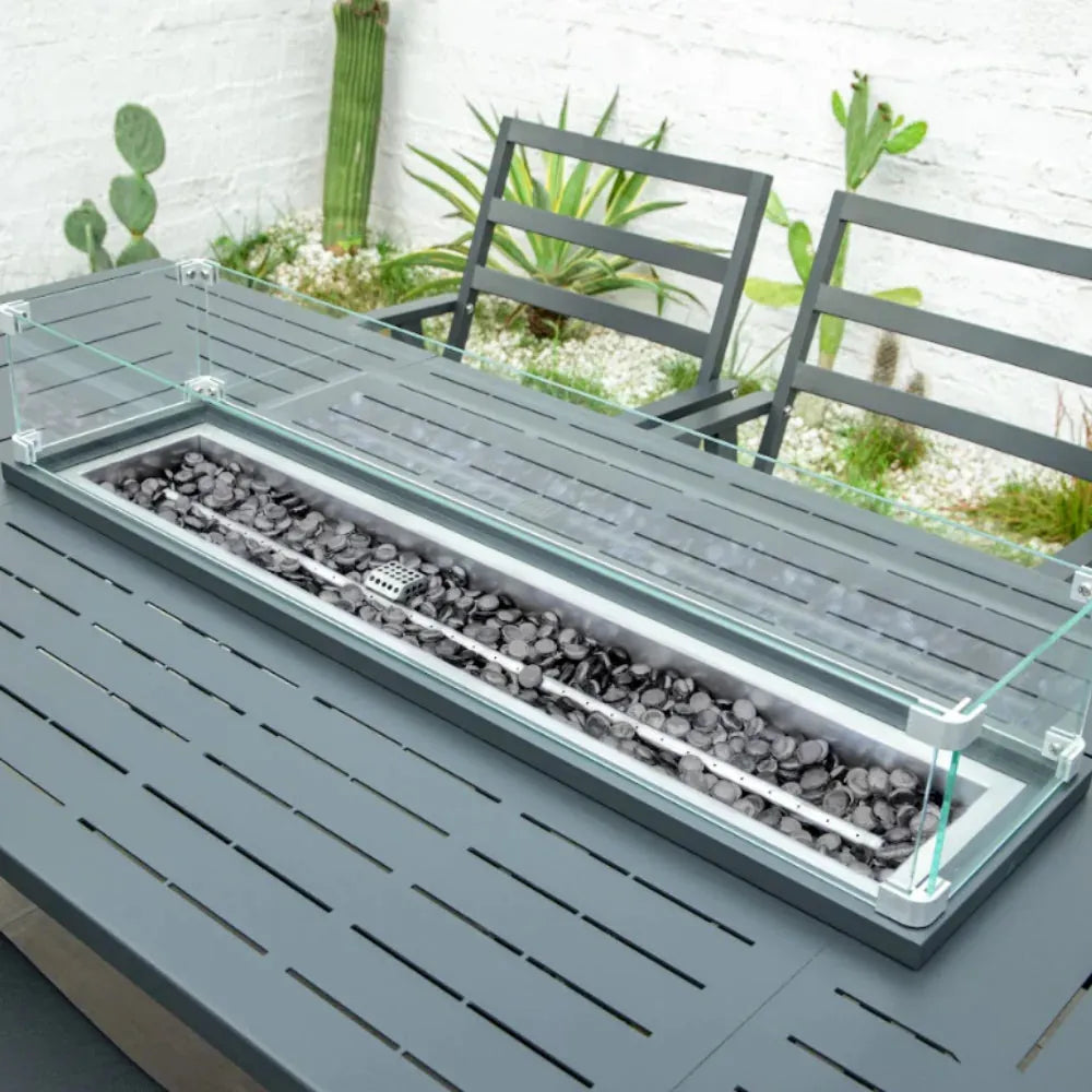 8-Seater Dining Table w/ Fire Table  Paradise Furniture - LA Pool & Spas