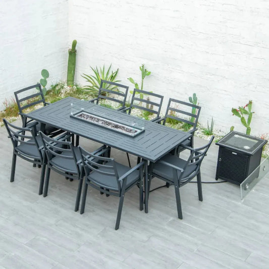 8-Seater Dining Table w/ Fire Table  Paradise Furniture - LA Pool & Spas
