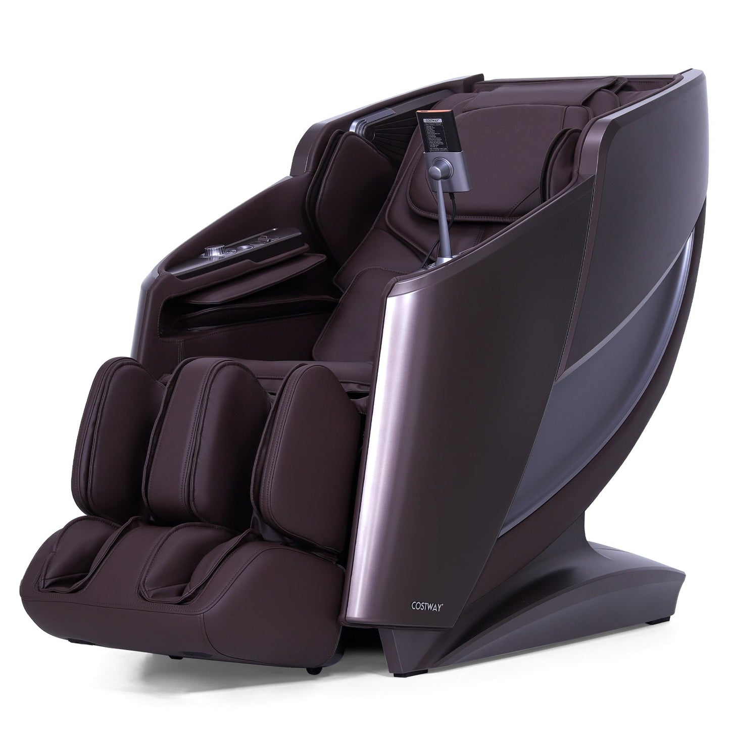 Costway-4D Flexible Track Massage Chair, Full Body Zero Gravity Massage Chair w/ Airbags, Waist Heater, Foot Rollers, Voice Control, Memory Function, Electric Calf Frame, Auto Body Scan, Wireless Charging Station, Thai Stretching- JL10042WL