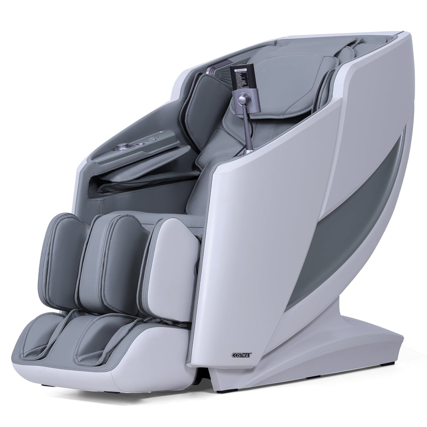Costway-4D Flexible Track Massage Chair, Full Body Zero Gravity Massage Chair w/ Airbags, Waist Heater, Foot Rollers, Voice Control, Memory Function, Electric Calf Frame, Auto Body Scan, Wireless Charging Station, Thai Stretching- JL10042WL
