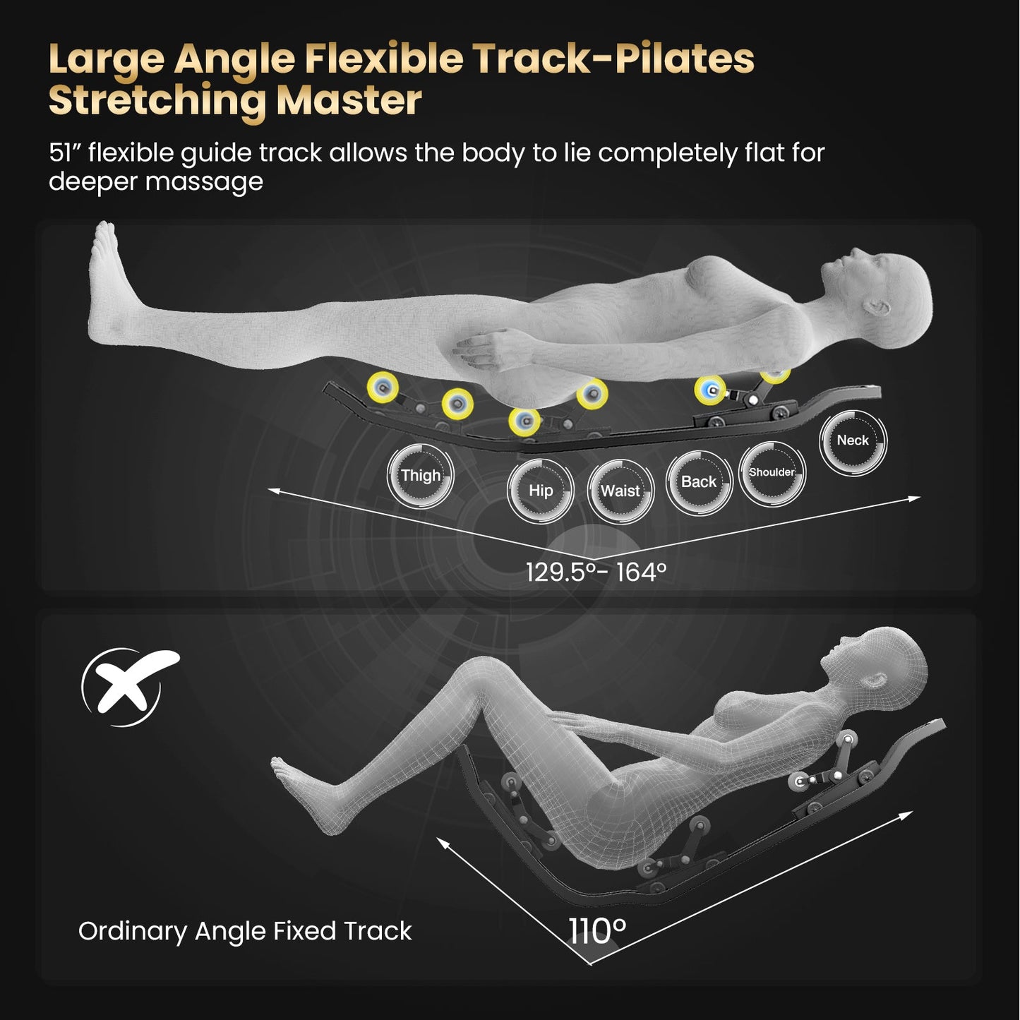 Costway-4D Flexible Track Massage Chair, Full Body Zero Gravity Massage Chair w/ Airbags, Waist Heater, Foot Rollers, Voice Control, Memory Function, Electric Calf Frame, Auto Body Scan, Wireless Charging Station, Thai Stretching- JL10042WL
