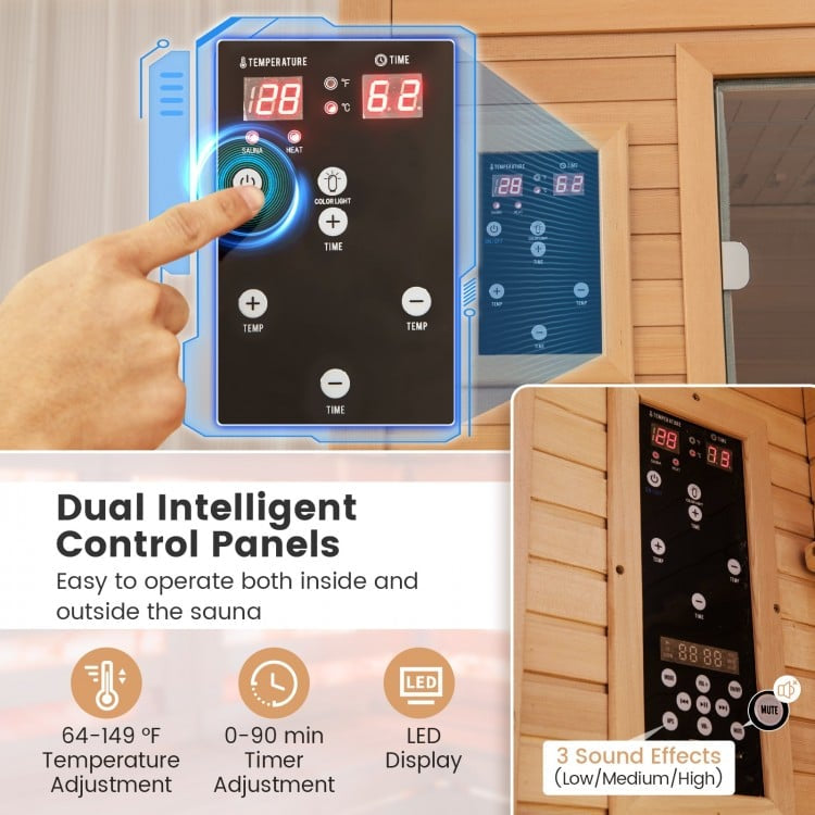 PREORDER APRIL-Holiday Sale-Costway Premium 1 Person 3D Infrared Sauna With Chromotherapy , Bluetooth Speakers and Low EMF, JV11410US, NO DISCOUNT CODE ALLOWED!