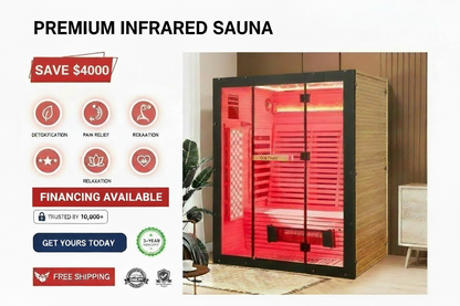 Mega Sale-2025 Model-Costway- Premium 3-4 Person Full Spectrum Sauna With $2000 Red Light Panel And Himalayan Salt Bar- Fully Loaded-App Controlled-Low EMF