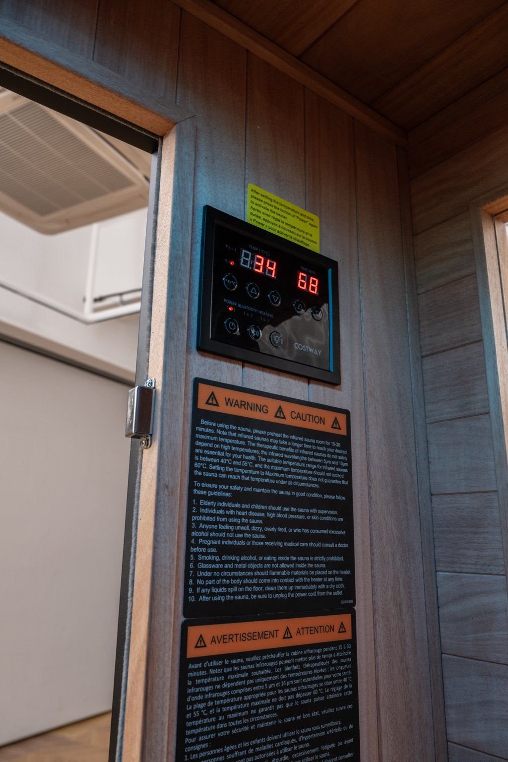 2026 Model-PREORDER-Premium Series-Costway 2-Person Dual Therapy Full Spectrum Infrared Sauna with Red Light Panel($900 Value), WiFi App Control, Chromotherapy & Bluetooth – Okoume Wood- Fully Loaded Indoor Spa