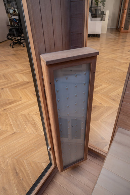 2026 Model-PREORDER-Premium Series-Costway 2-Person Dual Therapy Full Spectrum Infrared Sauna with Red Light Panel($900 Value), WiFi App Control, Chromotherapy & Bluetooth – Okoume Wood- Fully Loaded Indoor Spa