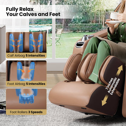 Costway-SL Track 3D Full Body Massage Chair, Zero Gravity-Active Thai Stretch, Chiro Twist, 3D foot Massage-Jl10030 Fully Loaded
