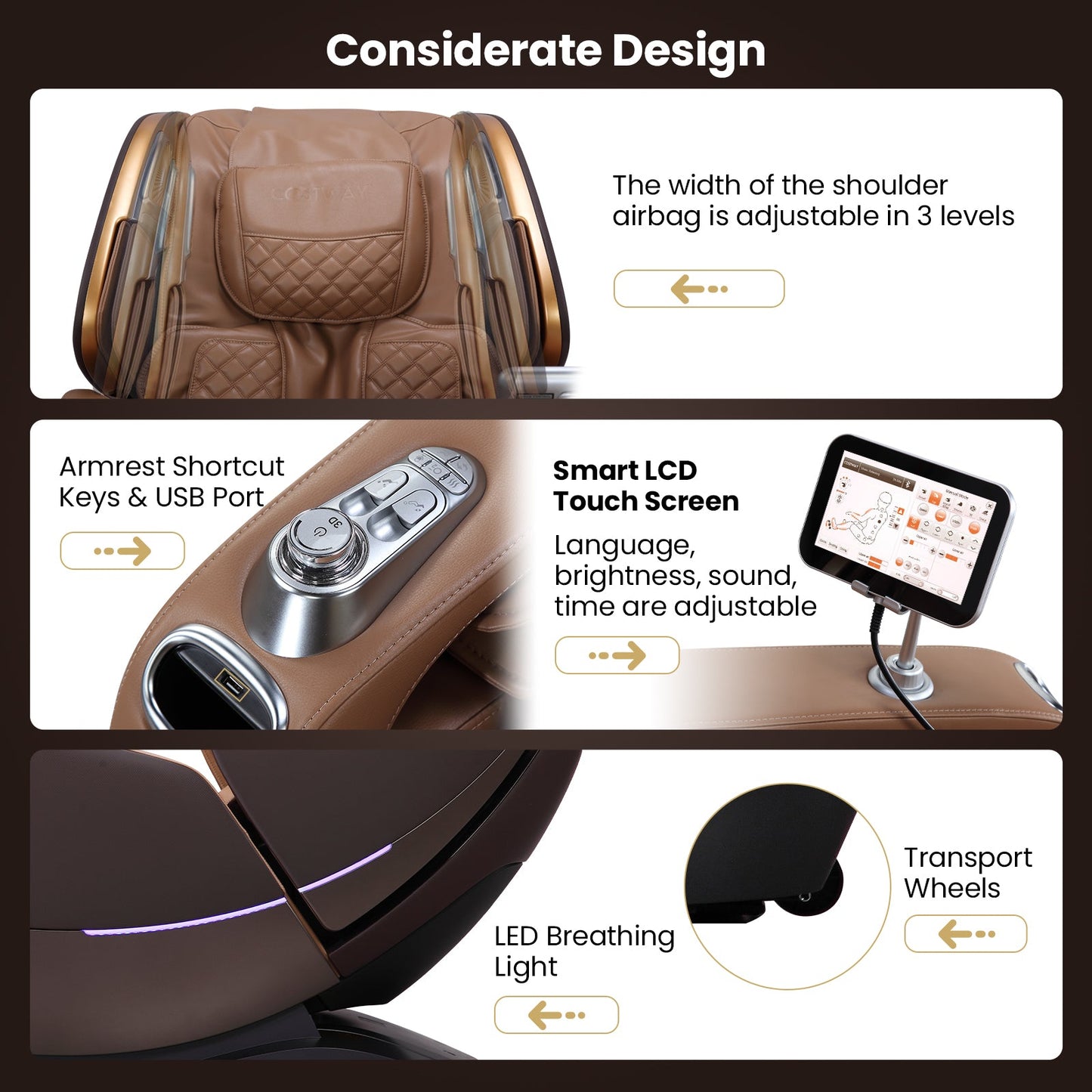 Costway-SL Track 3D Full Body Massage Chair, Zero Gravity-Active Thai Stretch, Chiro Twist, 3D foot Massage-Jl10030 Fully Loaded