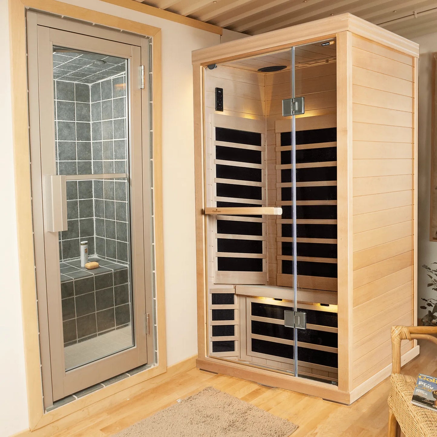 S810 - Hemlock - 1 Person 15 Amp Infrared Sauna  Finnleo - LA Pool & Spas