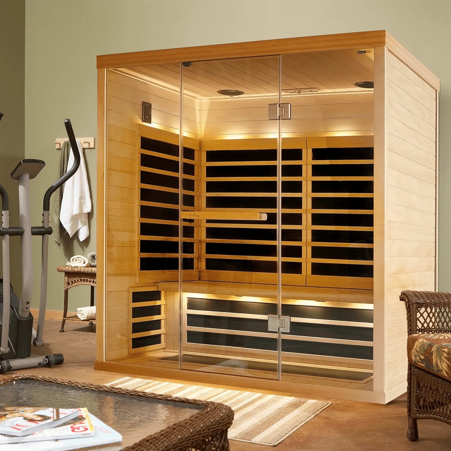S825 - Hemlock - 2 Person 20 Amp (DEDICATED) Infrared Sauna  Finnleo - LA Pool & Spas