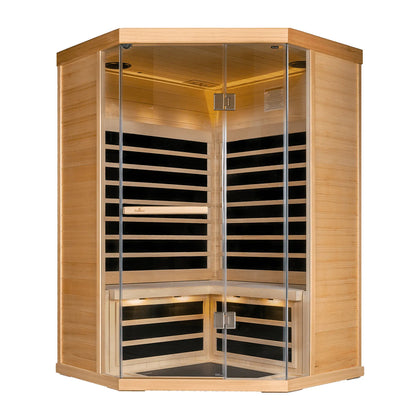 S870 - Hemlock - 3 Person 15 Amp Corner Infrared Sauna  Finnleo - LA Pool & Spas