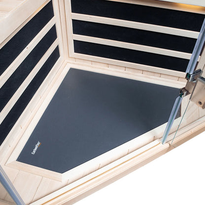 S870 - Hemlock - 3 Person 15 Amp Corner Infrared Sauna  Finnleo - LA Pool & Spas
