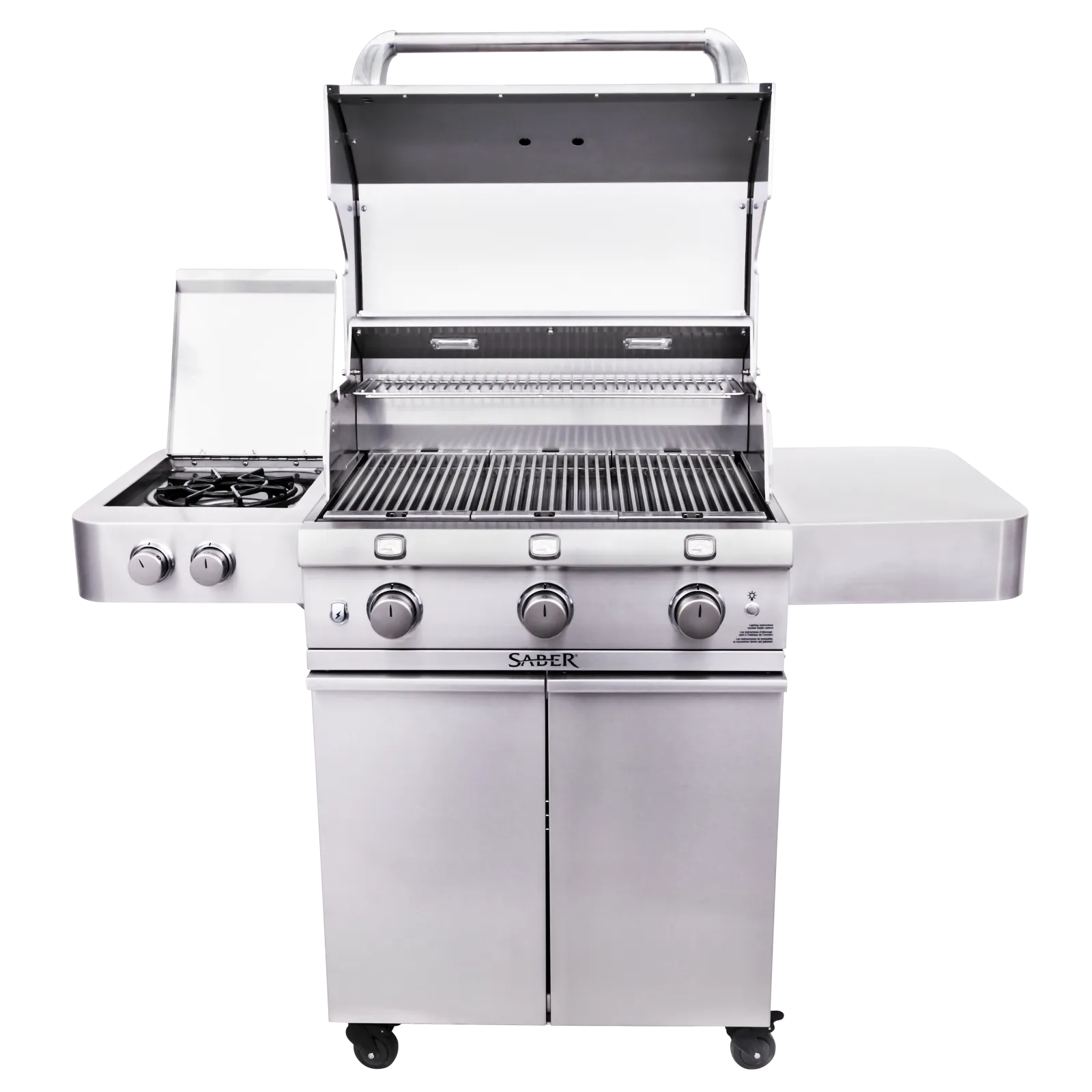 SABER® Premium 3-Burner Gas Grill w/Dual Ring Side Burner  North West Stoves - LA Pool & Spas