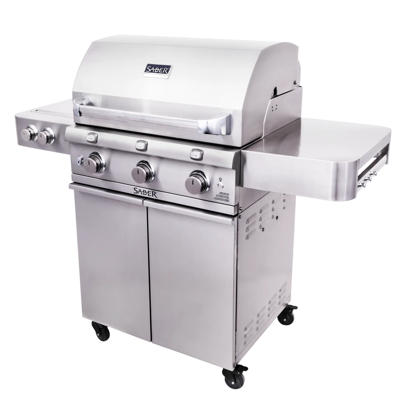 SABER® Premium 3-Burner Gas Grill w/Dual Ring Side Burner  North West Stoves - LA Pool & Spas