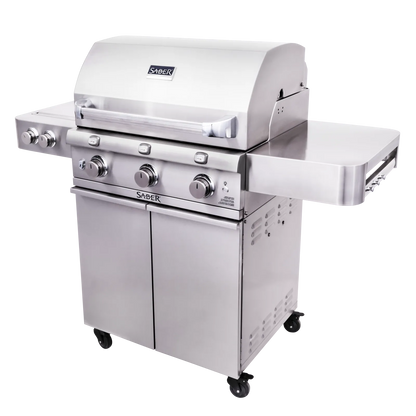 SABER® Premium 3-Burner Gas Grill w/Dual Ring Side Burner  North West Stoves - LA Pool & Spas