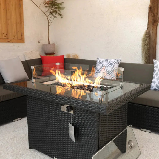 Wicker Fire Table  Paradise Furniture - LA Pool & Spas