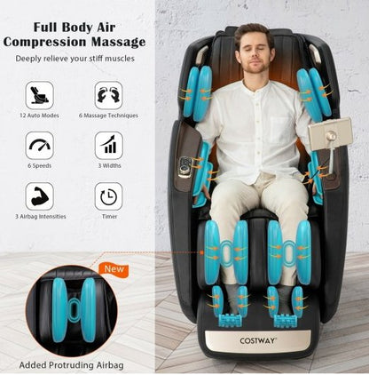 Holiday Sale -Top Seller-Premium Series-COSTWAY JL10013 Fully Loaded- 3D SL-Track Full Body Zero Gravity Massage Chair with Thai Stretch- Top 5 Seller-